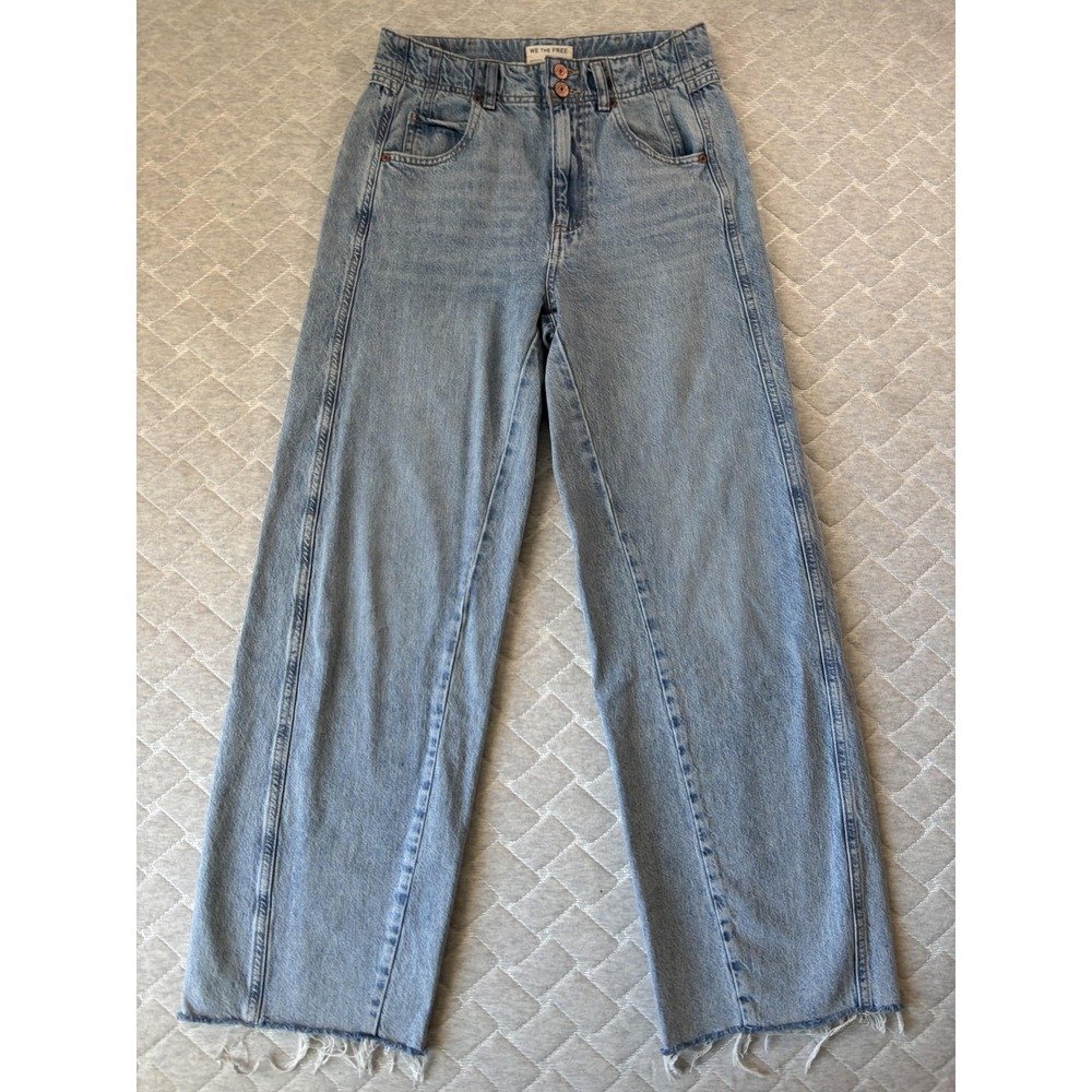 We The Free Jeans Womens‎ 27 Aster Blue Light Wash High Rise Straight Denim - Picture 4 of 10